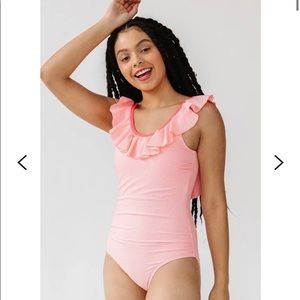 Brand New Lime Ricki Coral Seersucker One Piece